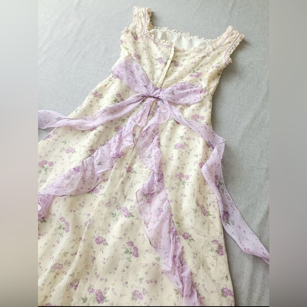 70s Sylvia Ann Prairie Dress Floral Boho Maxi Dress